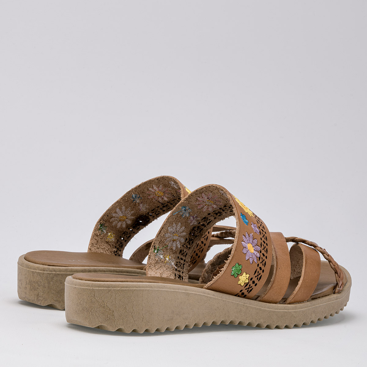 SANDALIA MUJER MORA TIERRA GEMA CAMEL MULTICOLOR 