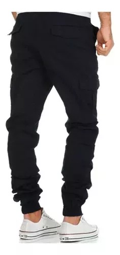 Hombre Pantalón Jogger Bolsas Cargo Casual Cómodo Gabardina
