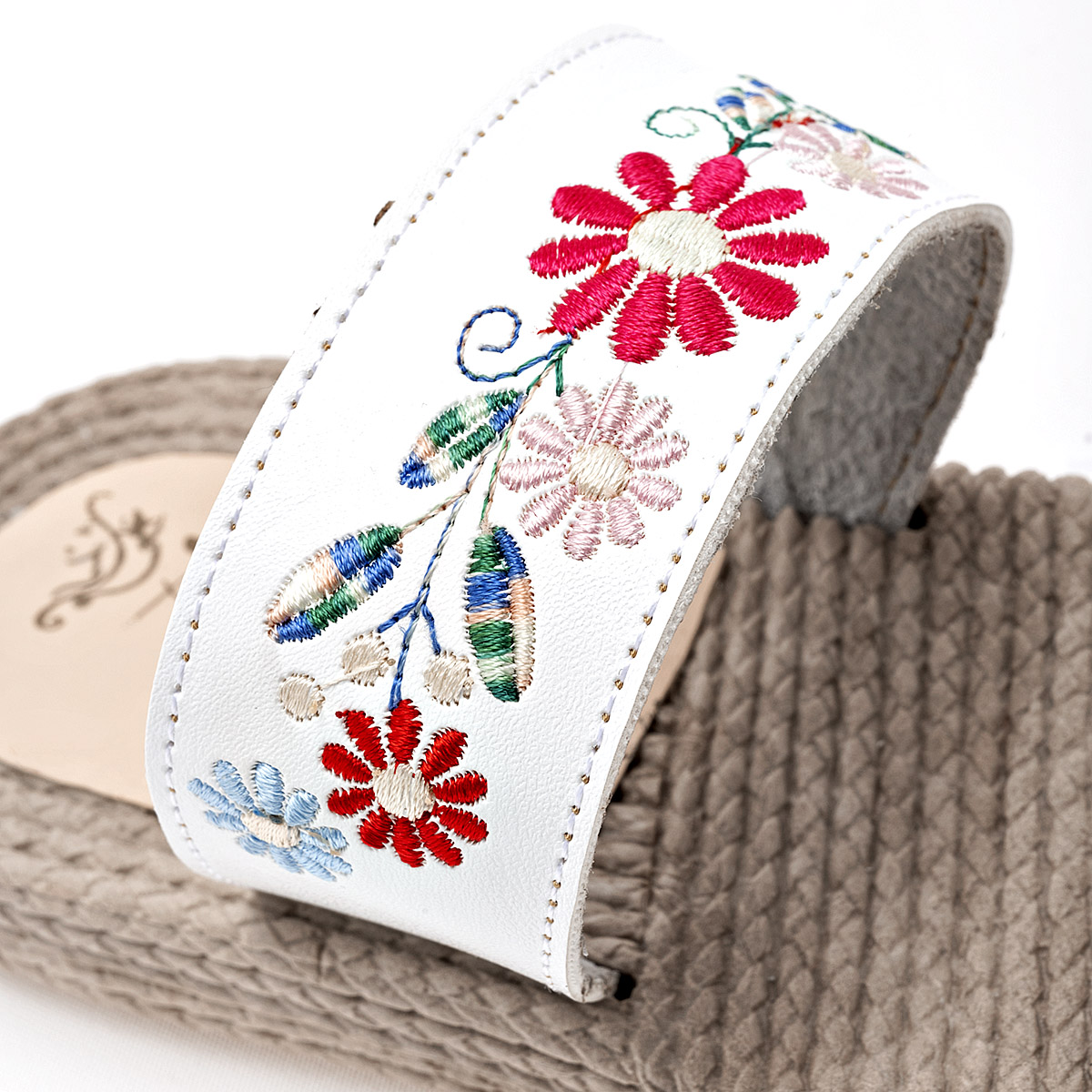 SANDALIA MUJER RISEL 733 BLANCO MULTICOLOR CABRA 