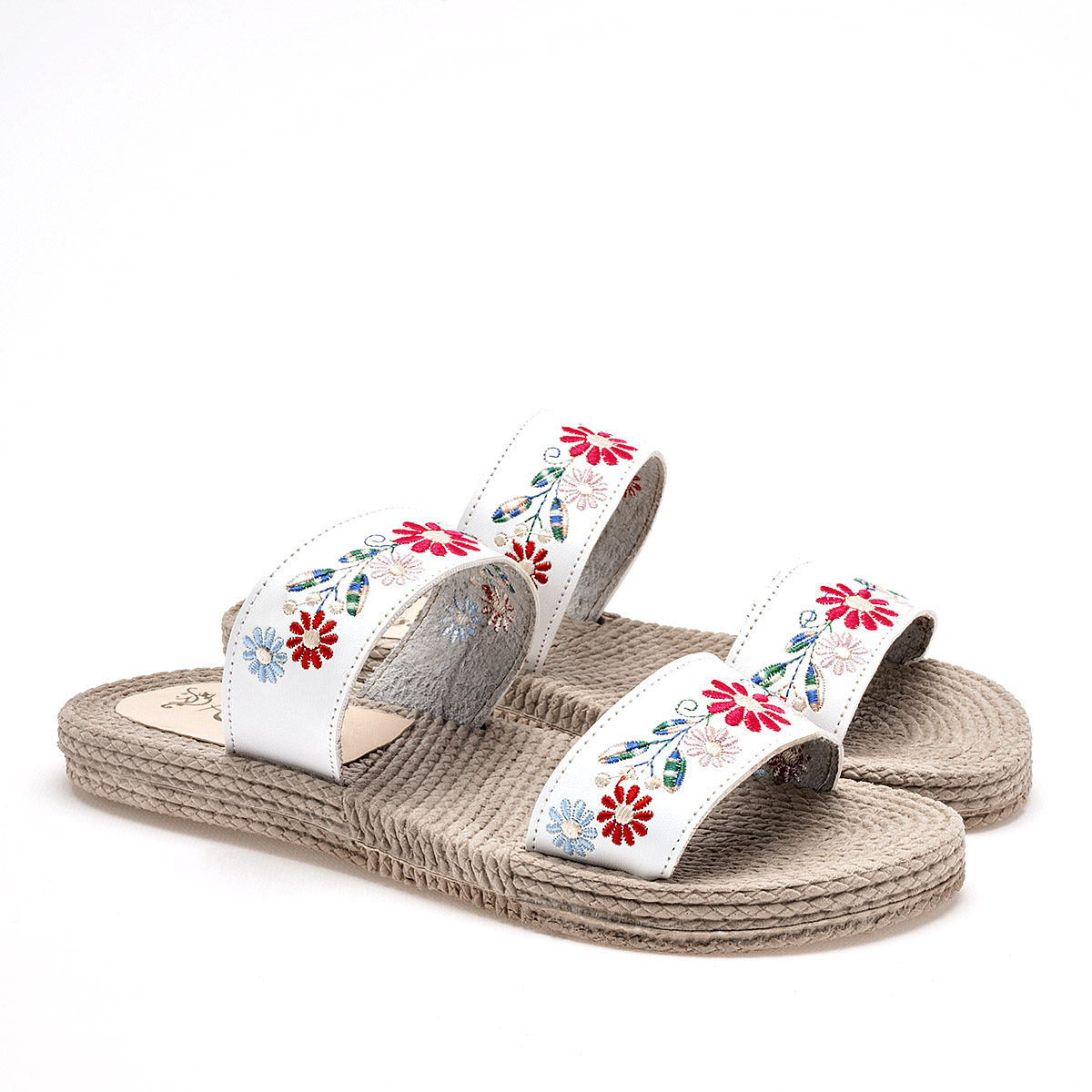 SANDALIA MUJER RISEL 733 BLANCO MULTICOLOR CABRA 