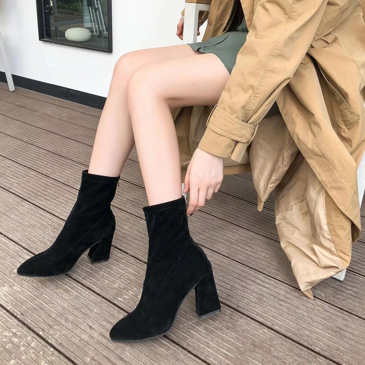 Botas Para Mujers Negras Botineses Mujers Mujers Con Tacón