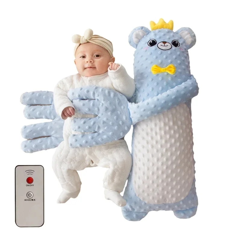 Almohada en forma de Oso con funcion de palmaditas para dormir bebés, almohada con control remoto para bebé, ayuda al sueño y relajación.