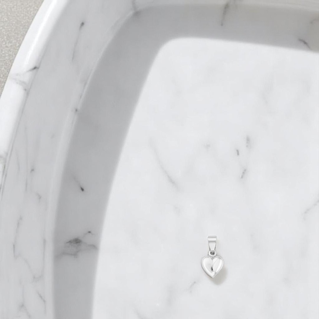 Dije de Corazón Liso en Plata .925 + Obsequio
