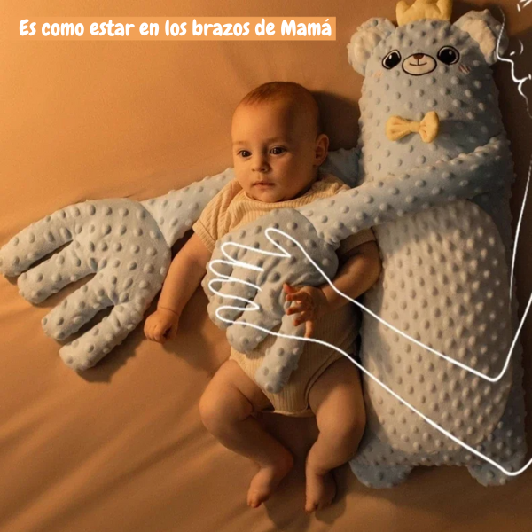 Almohada en forma de Oso con funcion de palmaditas para dormir bebés, almohada con control remoto para bebé, ayuda al sueño y relajación.