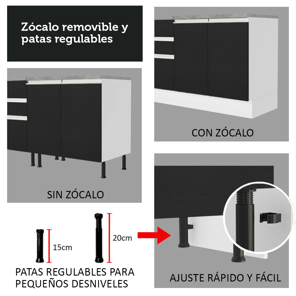 Cocina Integral Completa Modular Madesa Marcela 280cm BNM 03