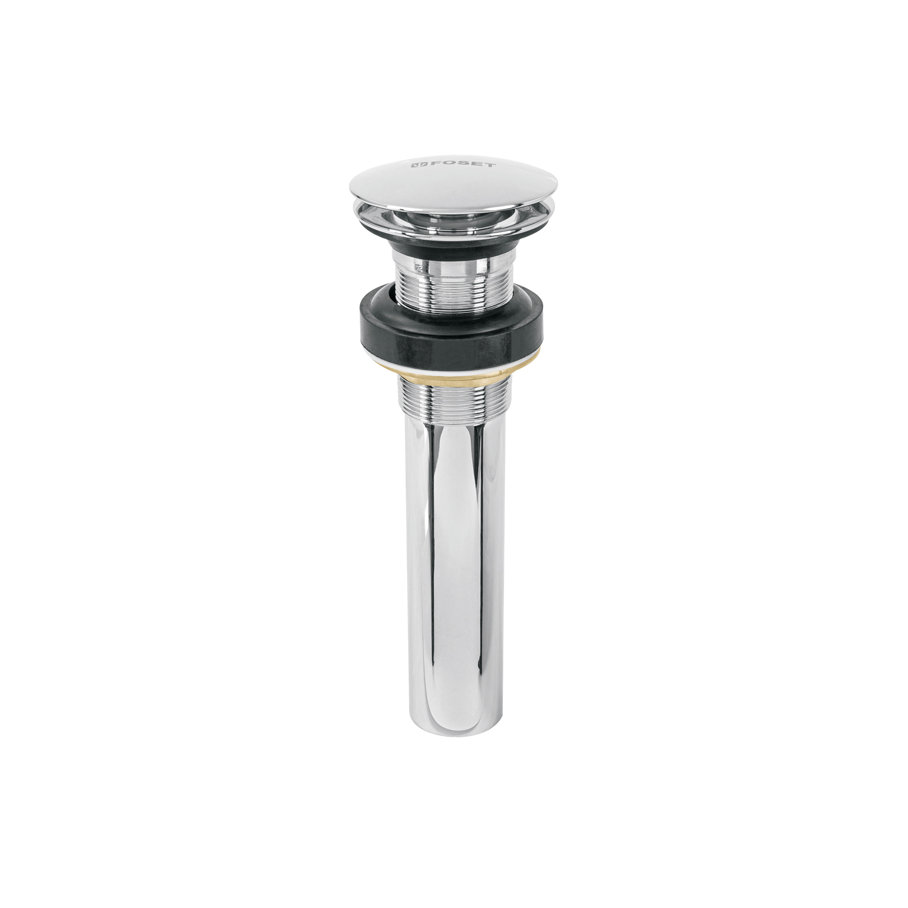 Contra p/lavabo, 1-1/4', sin rebosadero, hongo, latón, satín