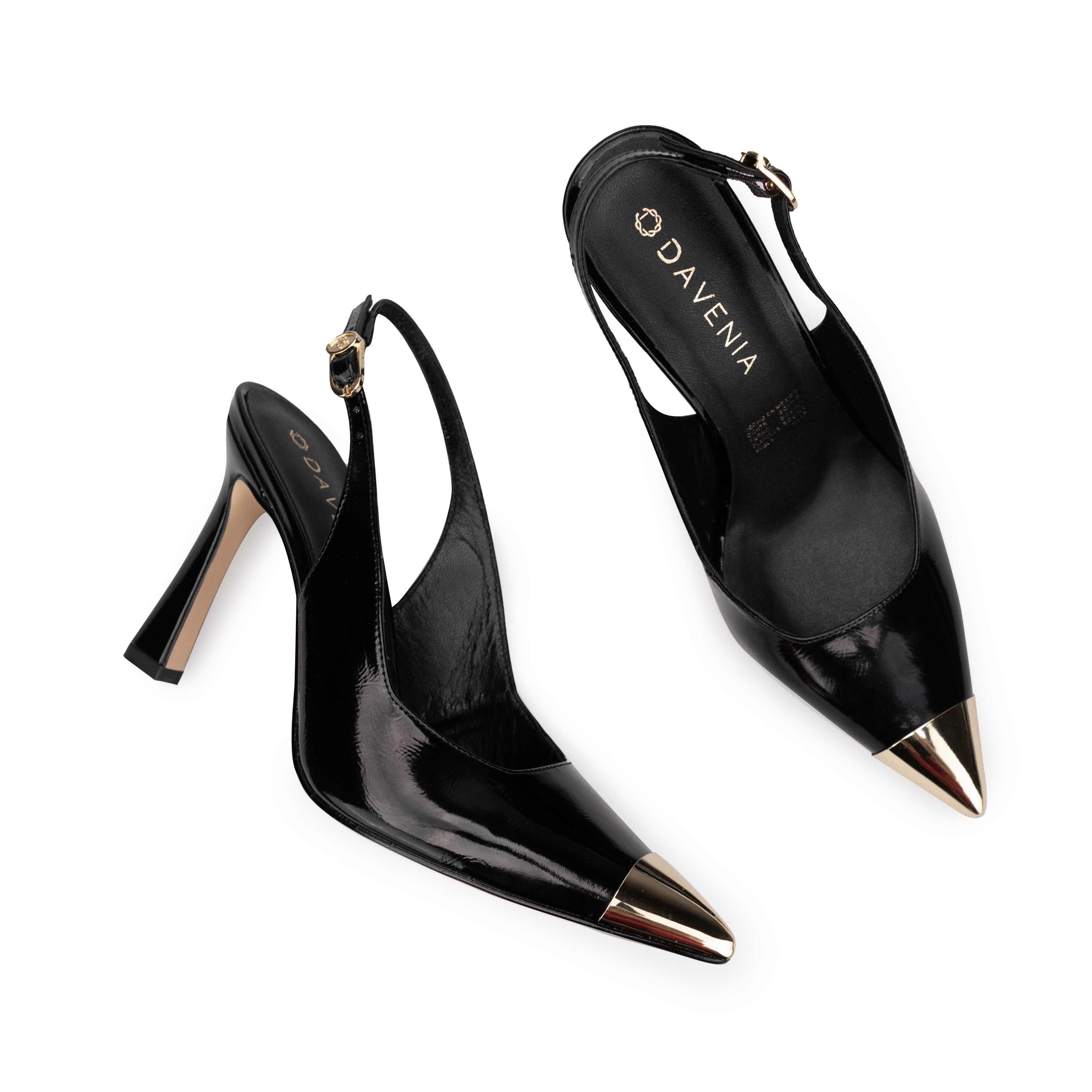 Zapatillas De Tacón Elegantes Para Mujer De Piel Davenia Mod. Ailin