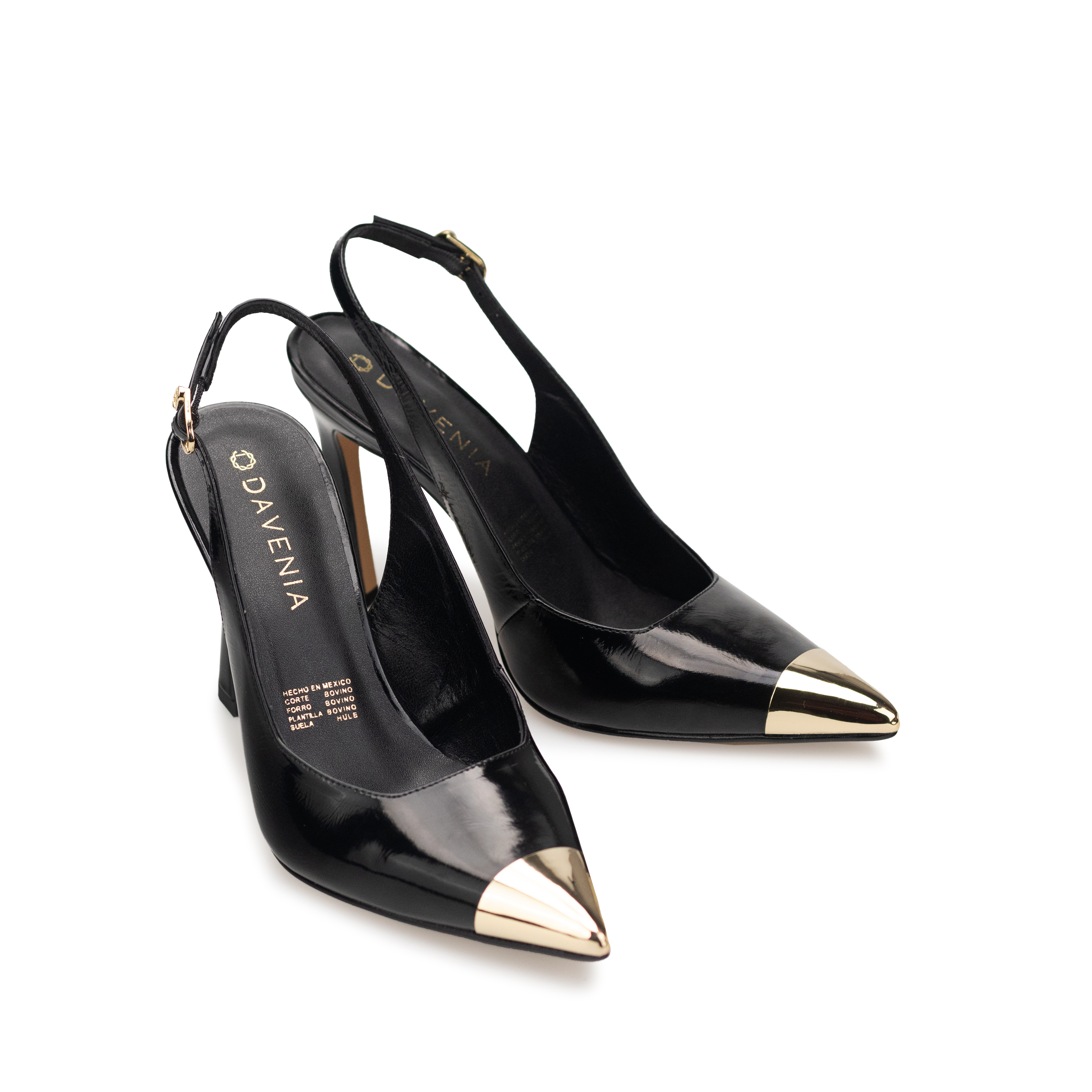 Zapatillas De Tacón Elegantes Para Mujer De Piel Davenia Mod. Ailin