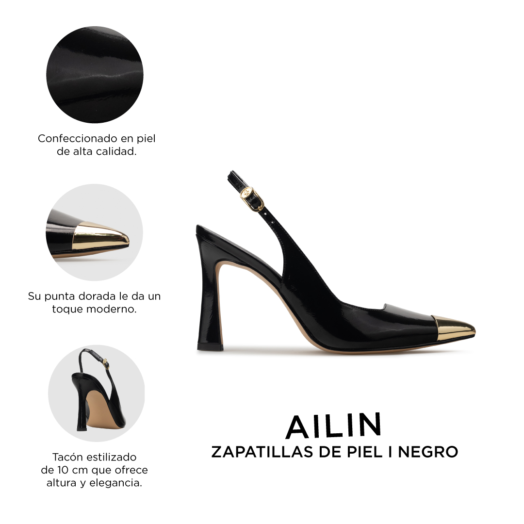 Zapatillas De Tacón Elegantes Para Mujer De Piel Davenia Mod. Ailin