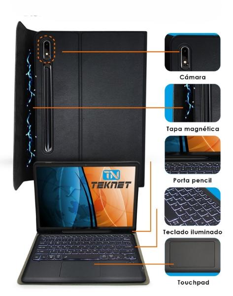 Teknet Funda Teclado Bluetooth Touchpad Para Samsung Galaxy Tab S10 FE 10.9"
