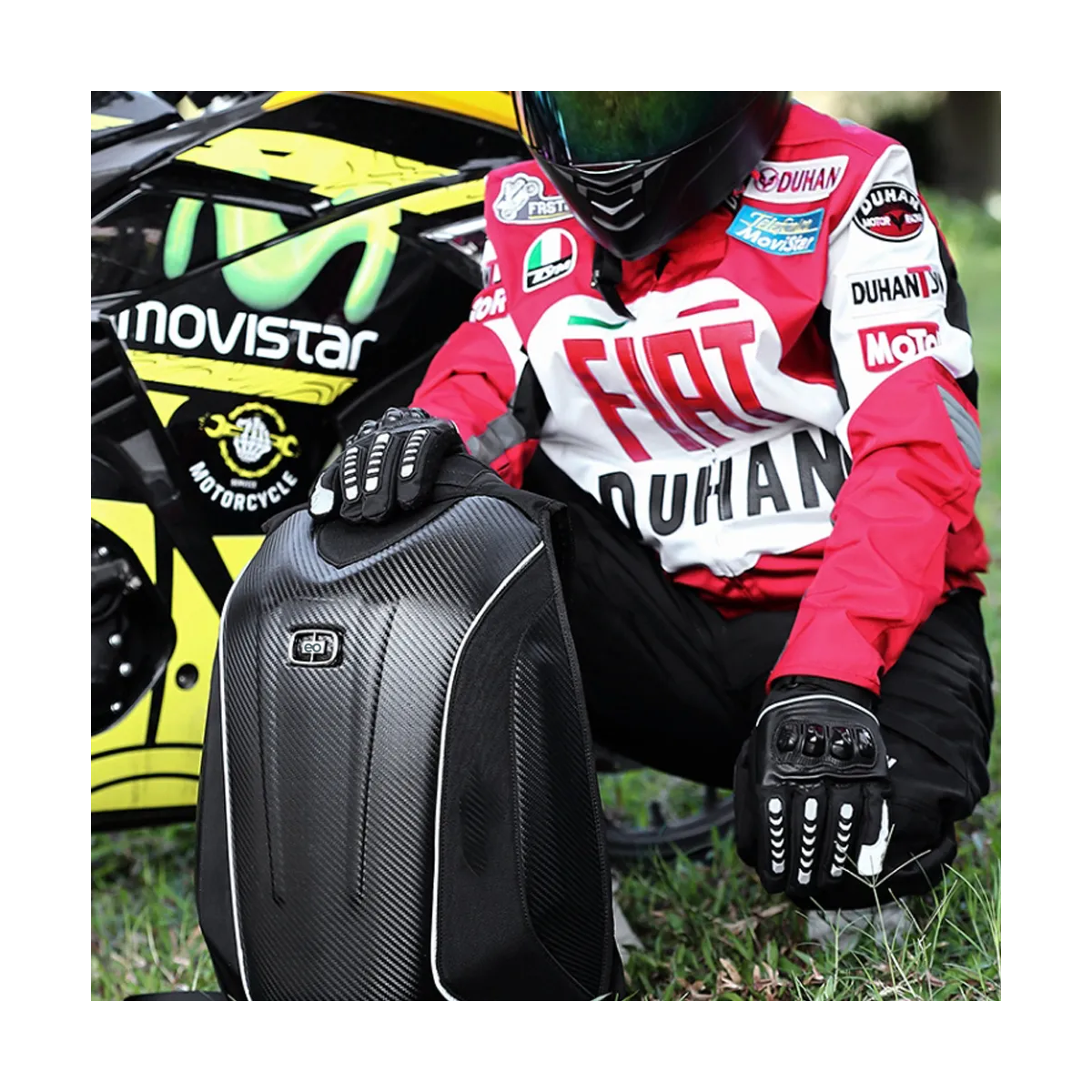 Mochila Impermeable De Fibra De Carbono De 30-48l Para Moto