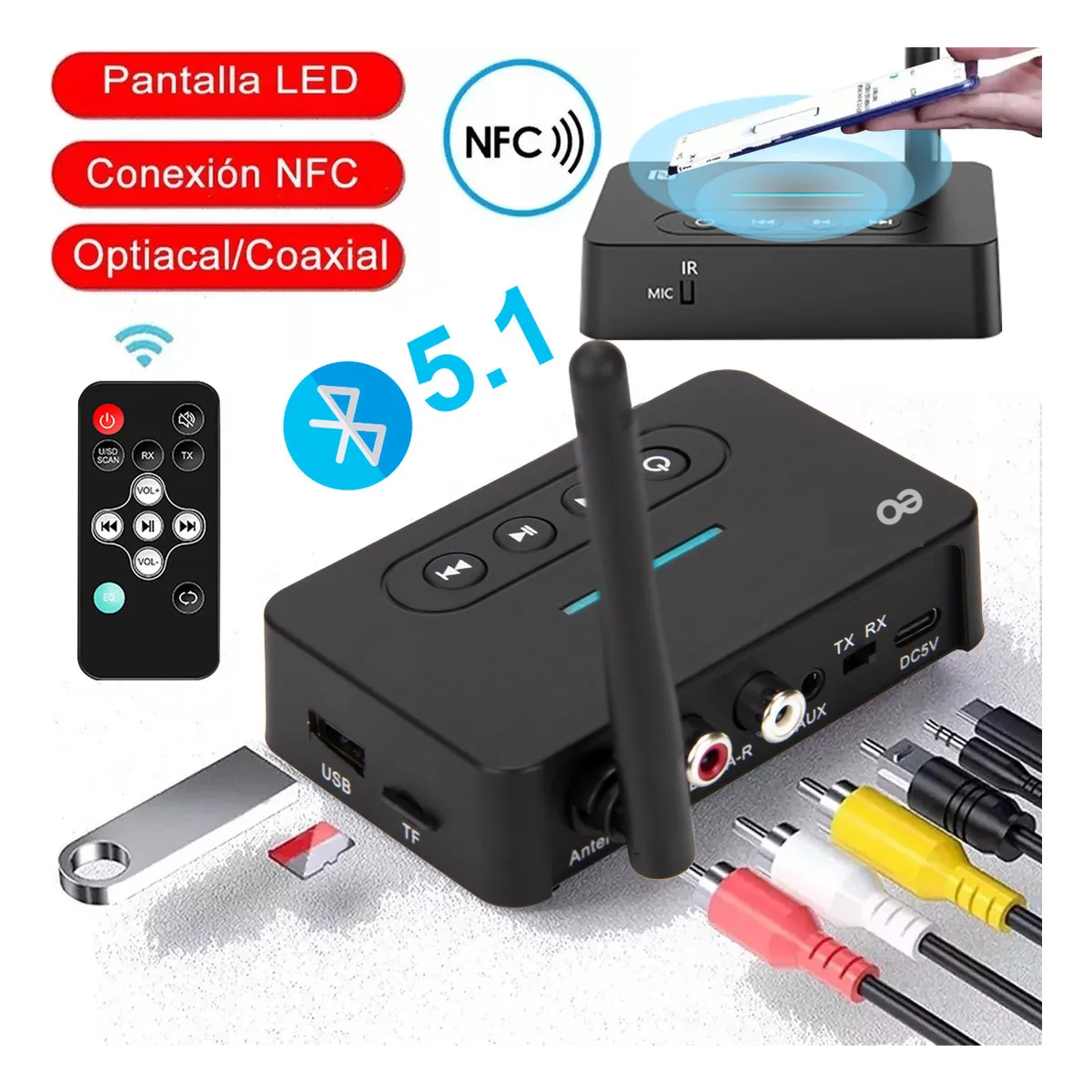 Transmisor/receptor Audio Estéreo Adaptador