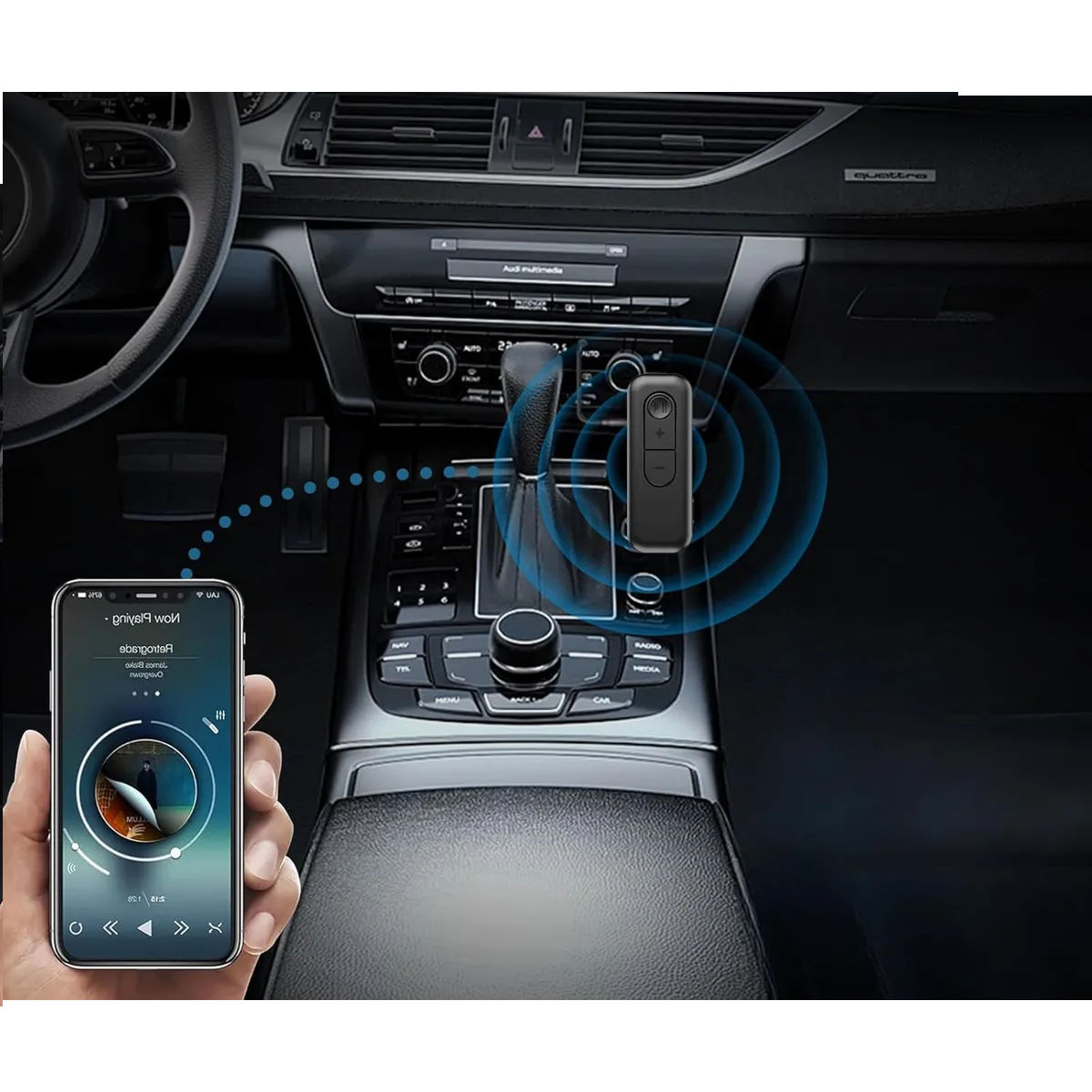 Receptor Y Transmisor Bluetooth 5.3 Aux Con Clip, Manos Libres