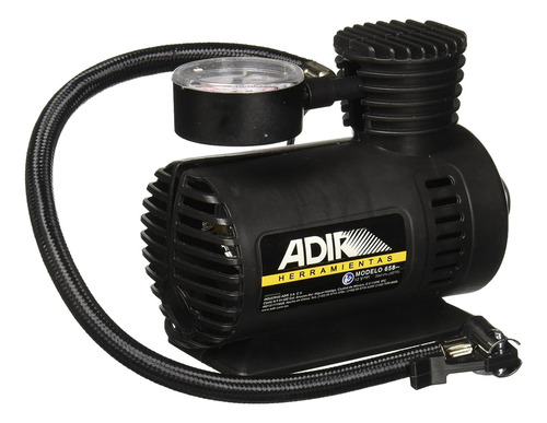 Compresor De Aire Mini Batería Portátil Adir 658 350 Psi 1 Manómetro Color negro