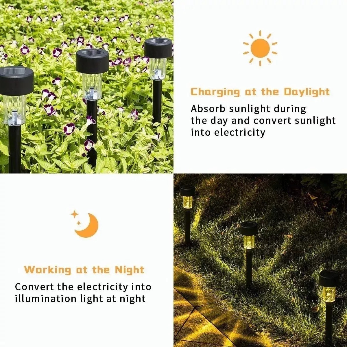 Luz Solar Césped Jardín Aire Libre 10 Piezas Iluminación