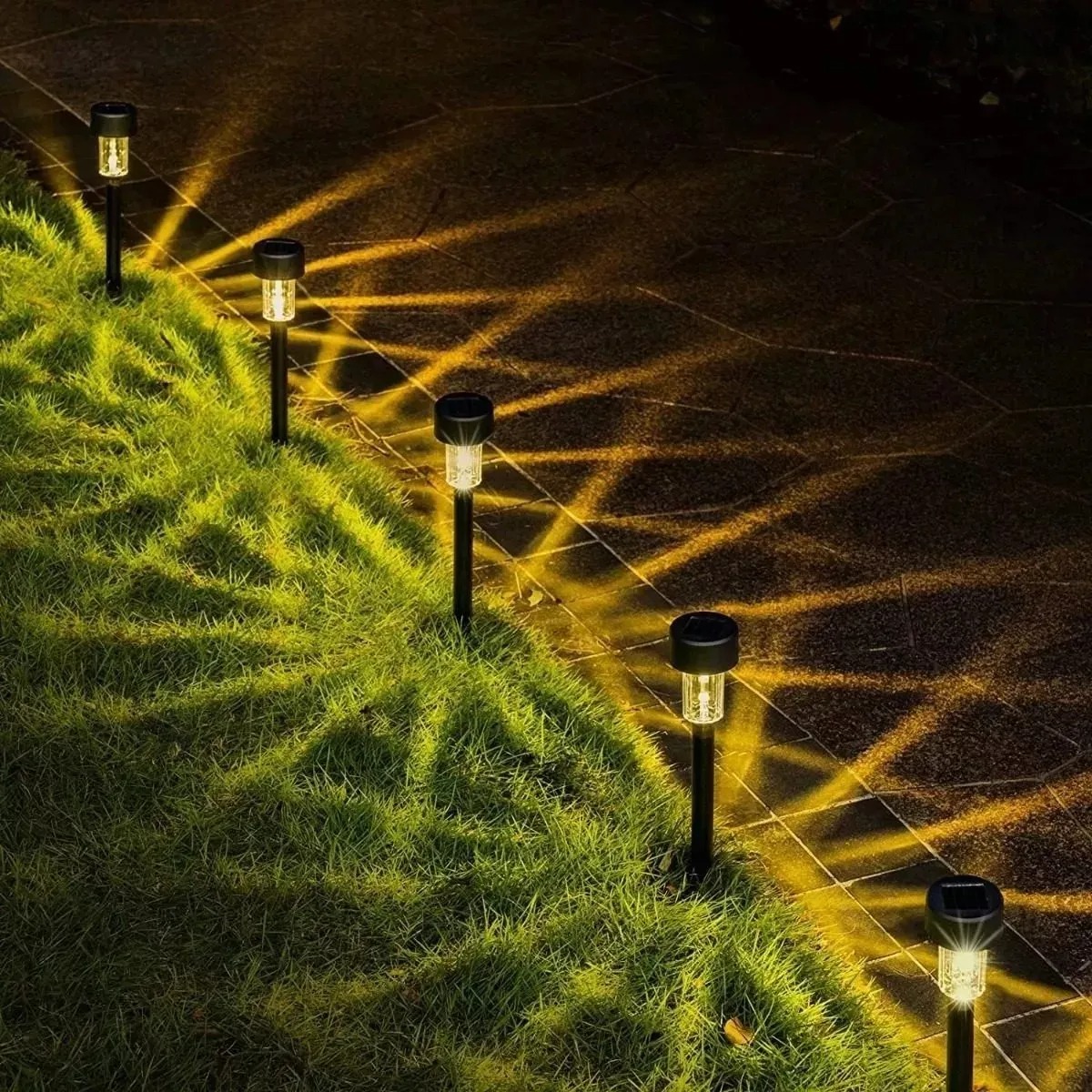 Luz Solar Césped Jardín Aire Libre 10 Piezas Iluminación