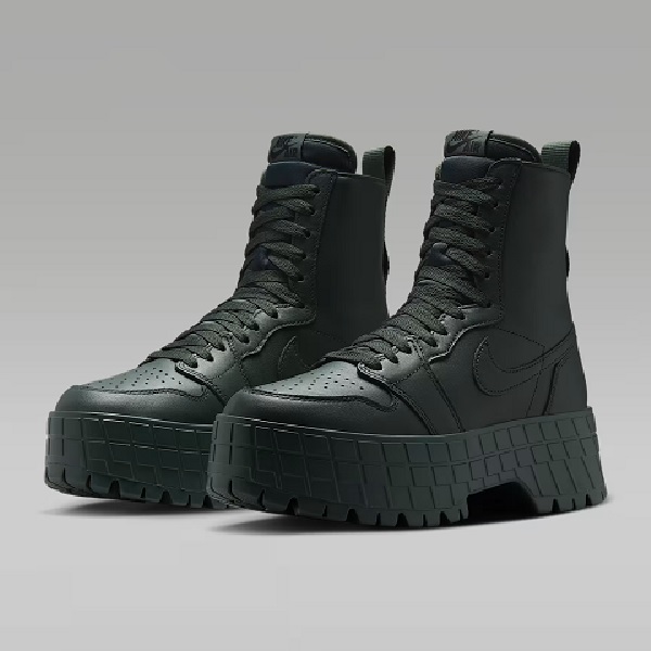 Botas Air Jordan 1 Brooklyn Negro/verde intenso Mujer Tallas #22.5 al #26.5