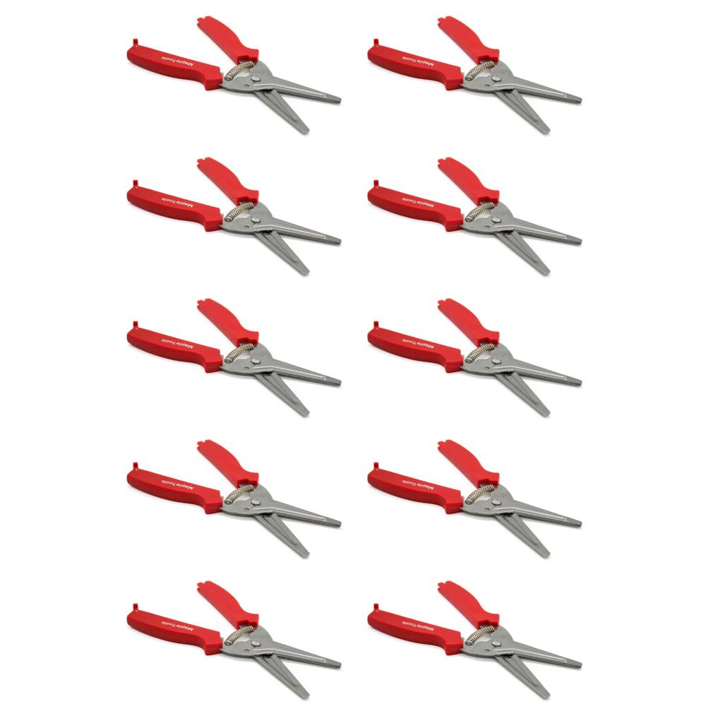 PACK 10 TIJERAS RECTA MULTIUSOS CON RESORTE MAPLE TOOLS