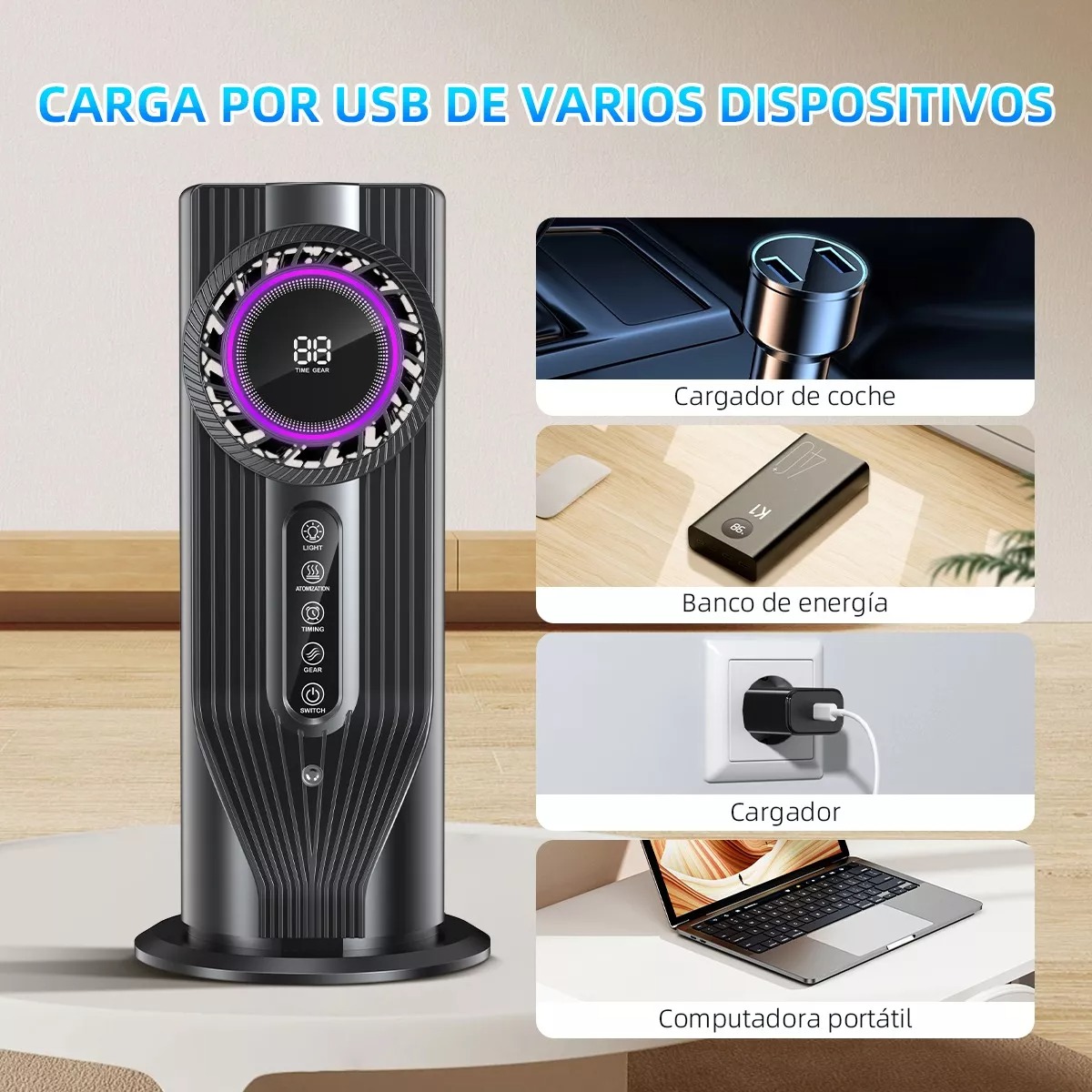 Mini Enfriador De Aire Acondicionado Portátil 6 Velocidades