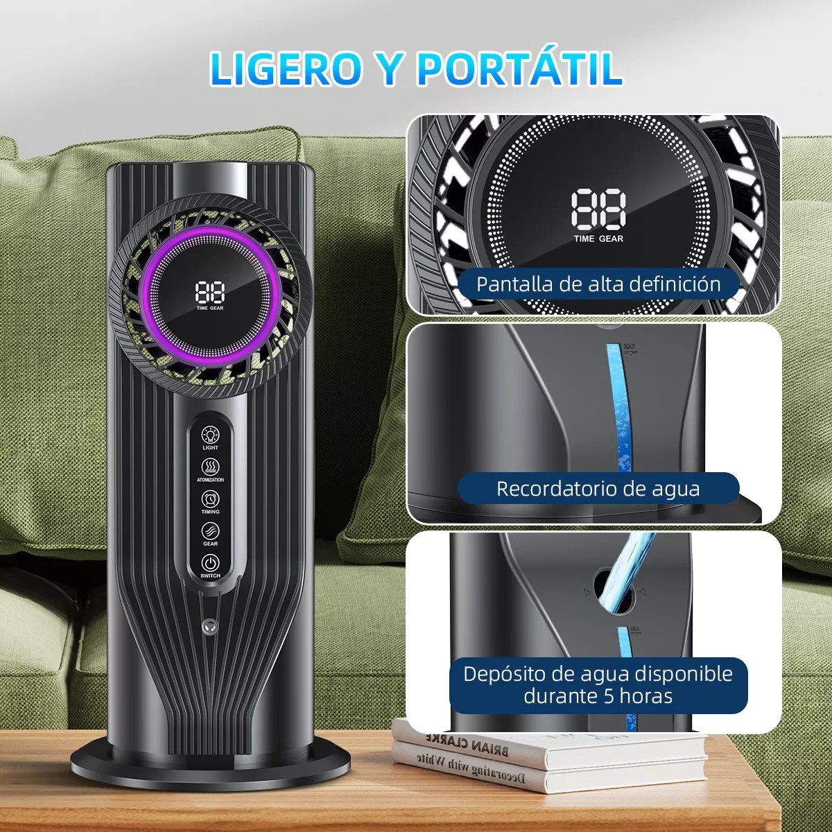 Mini Enfriador De Aire Acondicionado Portátil 6 Velocidades