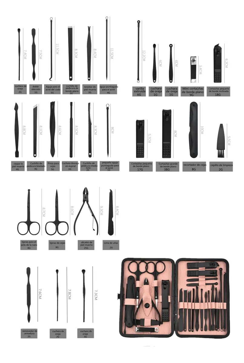 Kit Pedicure Profesional Corta Cuticulas Kit De Manicure