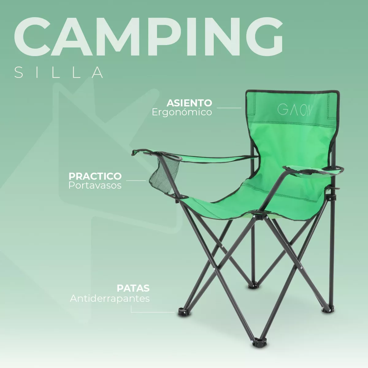 Silla Playera Plegable Portatil Para Exteriores Camping Gaon