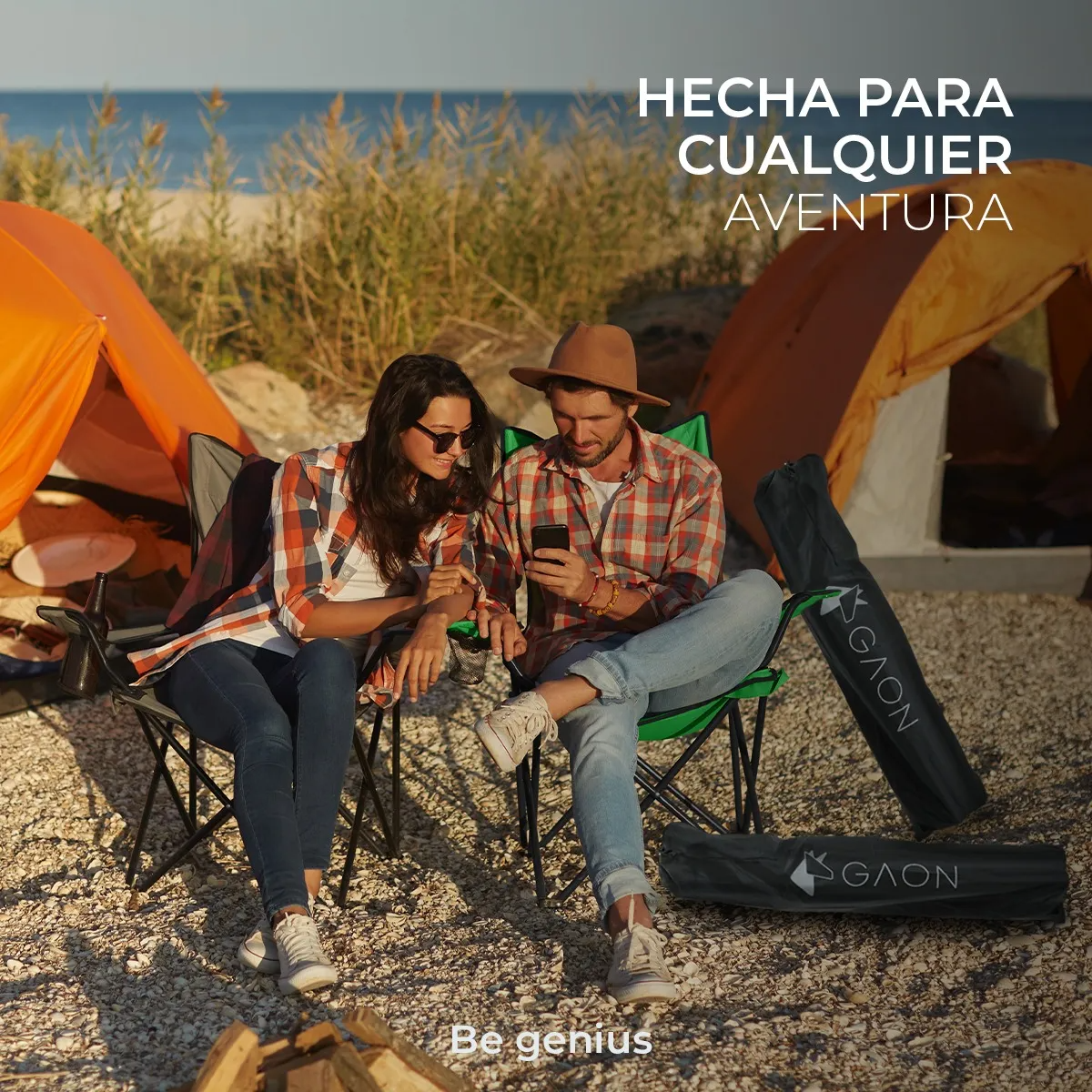 Silla Playera Plegable Portatil Para Exteriores Camping Gaon