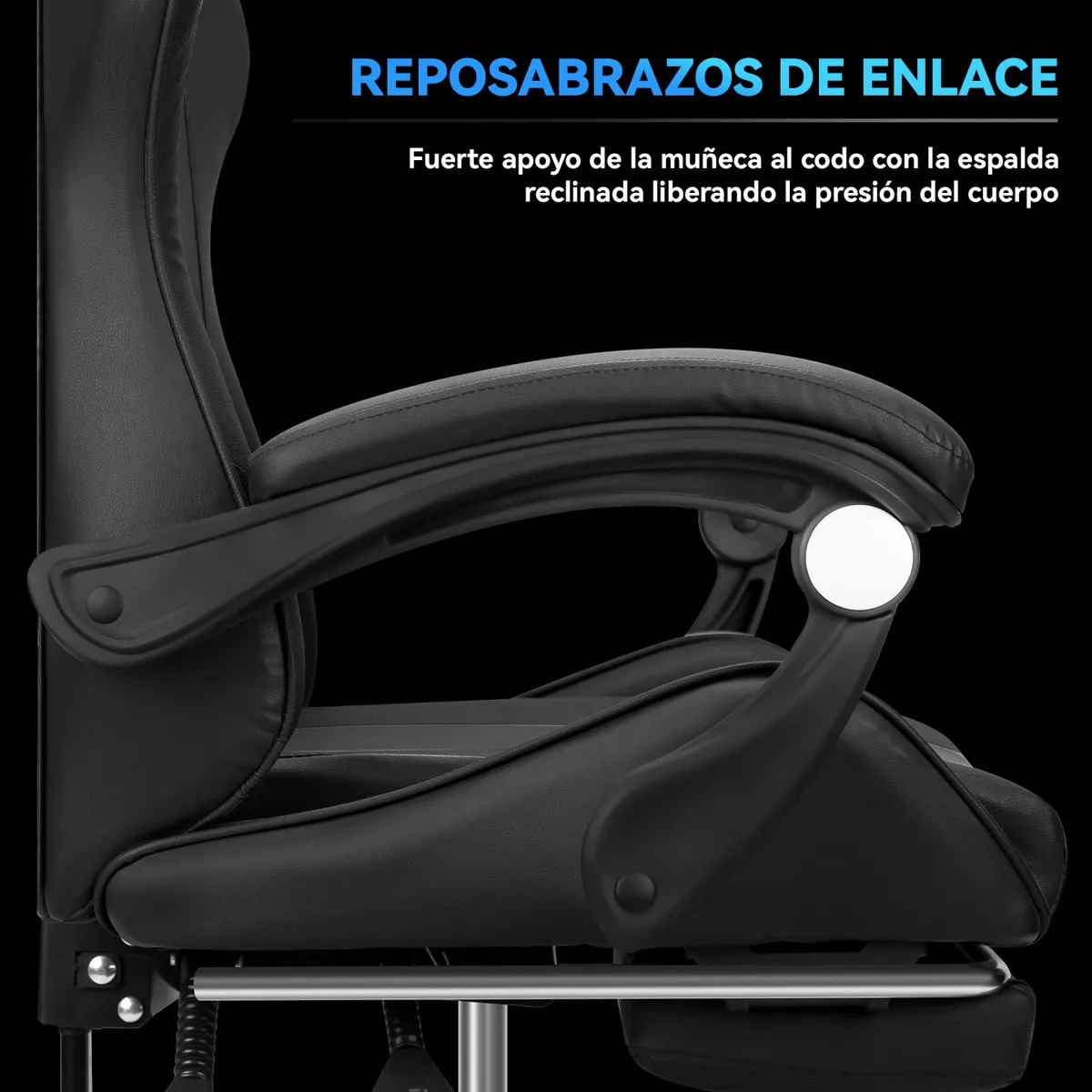 Silla Gamer Vidita GX2000 Vidita Vidita ergonómica negra con tapizado de poliuretano
