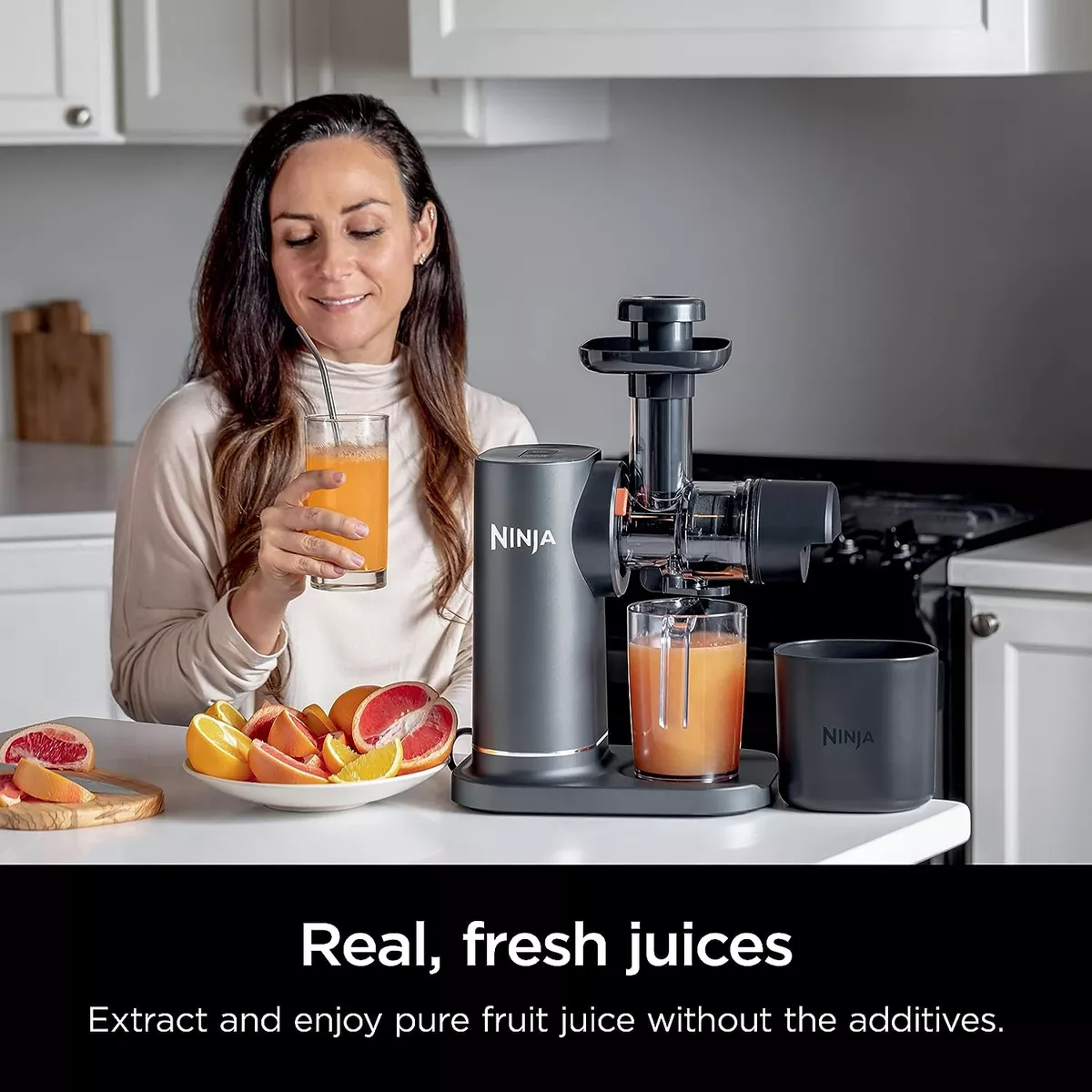 Extractor Y Exprimidor De Jugos Ninja Jc151 Neverclog Gris Oscuro.