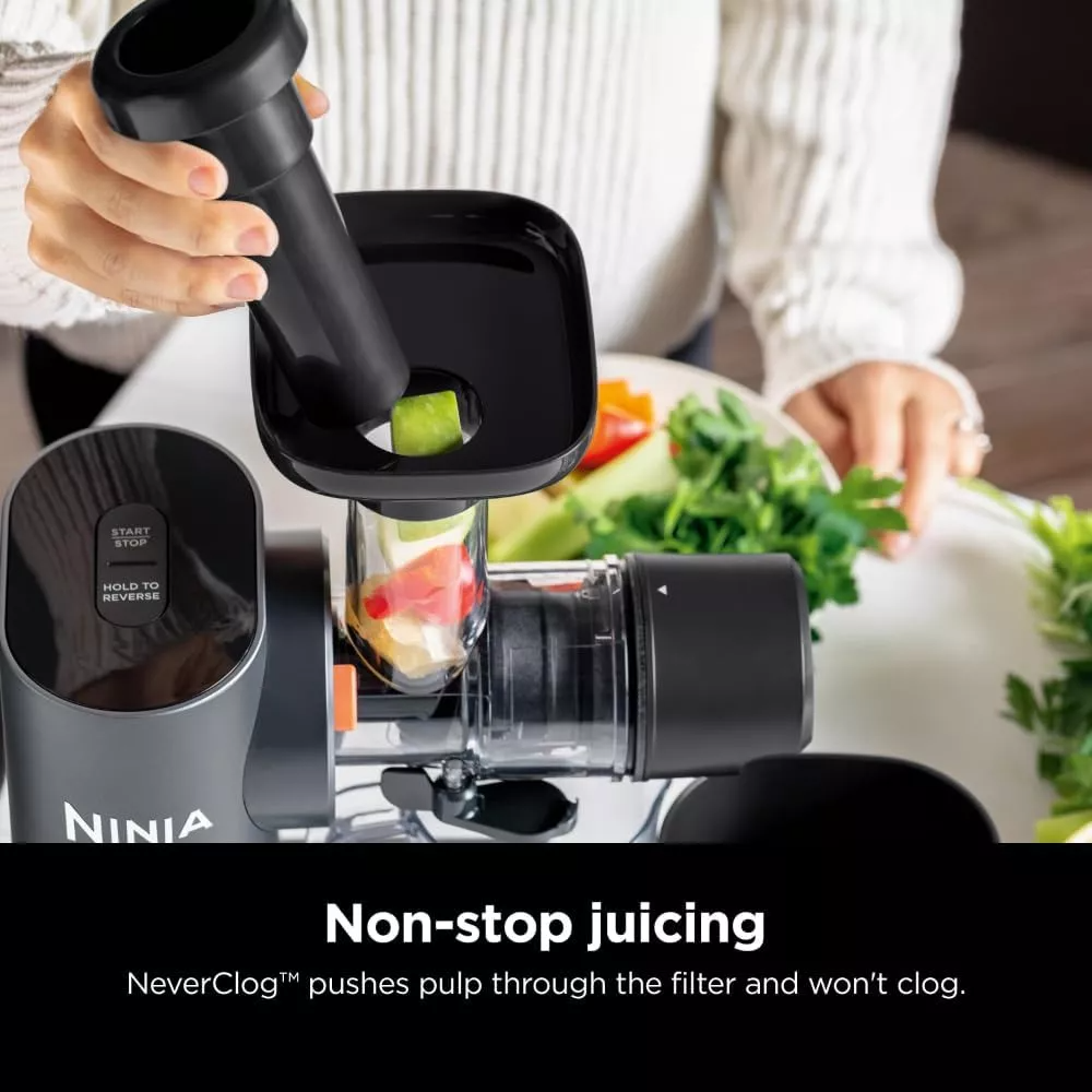 Extractor Y Exprimidor De Jugos Ninja Jc151 Neverclog Gris Oscuro.