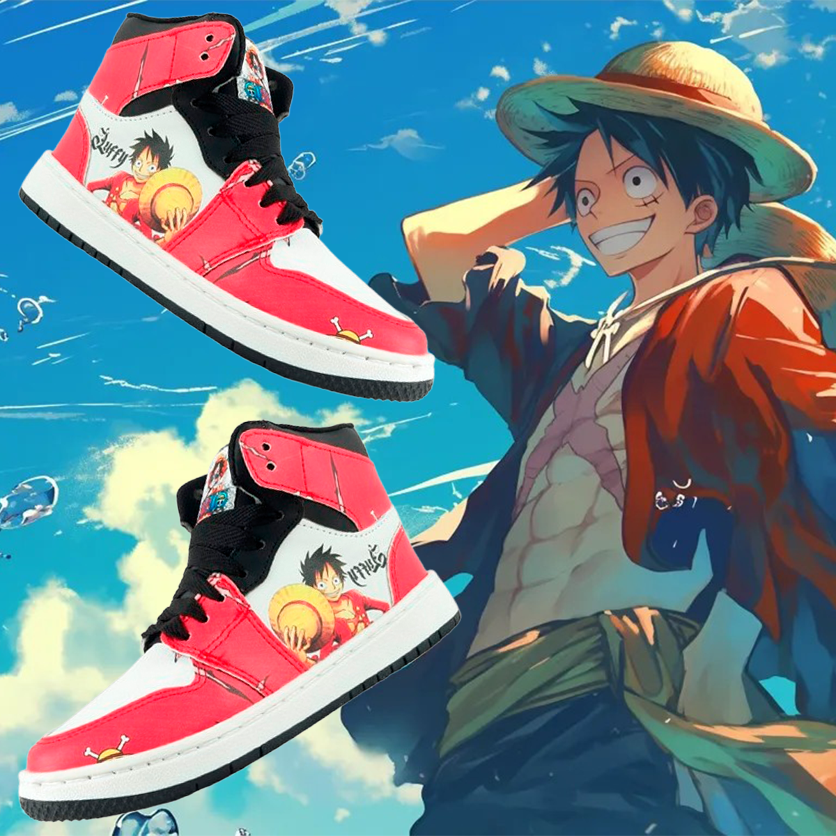 Tenis One Piece Monkey D. Luffy Manga Anime Cosido 416-N-BOP