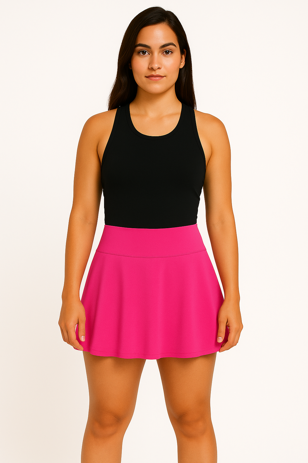 FALDA SHORT LICRA DEPORTIVA PREMIUM MUJER PARA TENIS, YOGA, FIT, GOLF, GYM, GIMNASIA, ATLETISMO, SENDERISMO, ACTIVIDADES AL AIRE LIBRE CON BOLSO INTEGRADO 2 EN 1 COLOR ROSA BARBIE
