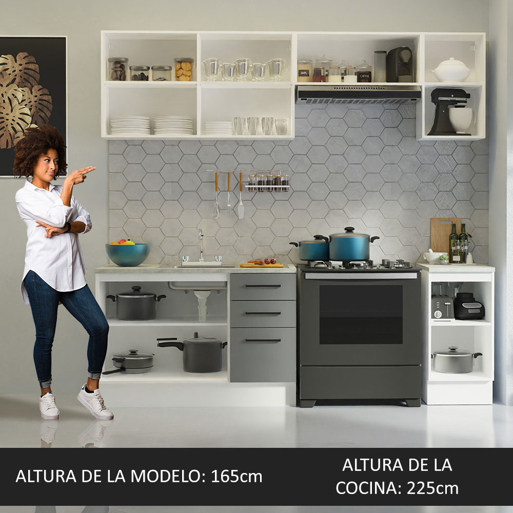Cocina Integral Completa Modular Madesa Agata Con Pia 240cm BG