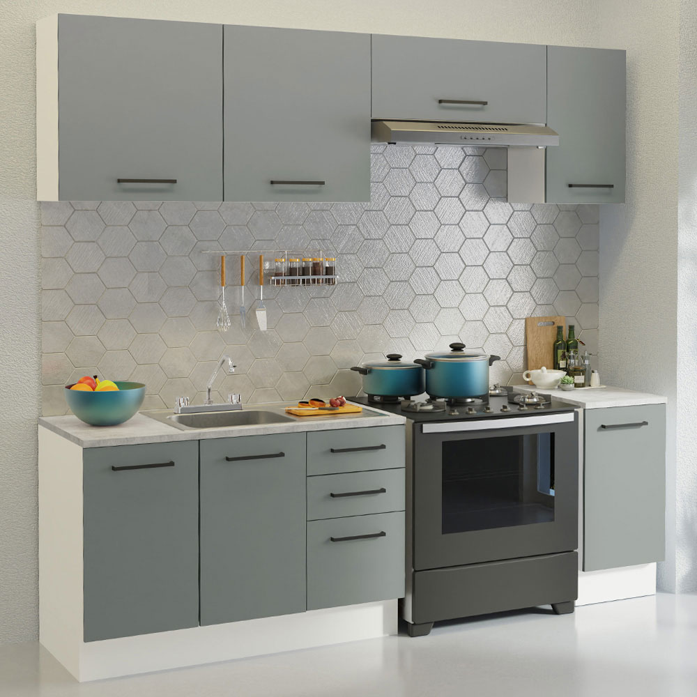 Cocina Integral Completa Modular Madesa Agata Con Pia 240cm BG