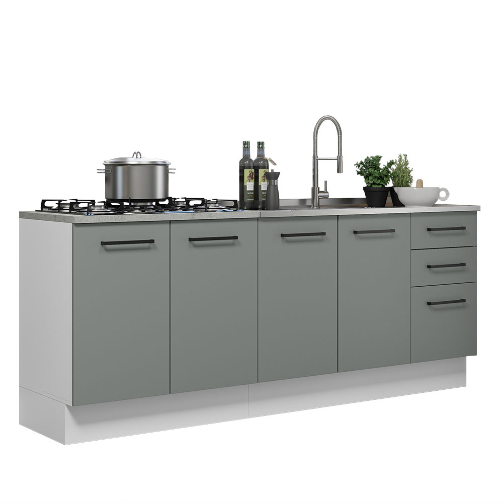 Cocina Integral Completa Modular Madesa Agata Con Pia 200cm BG
