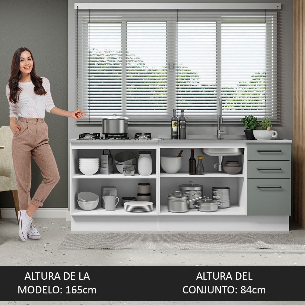 Cocina Integral Completa Modular Madesa Agata Con Pia 200cm BG