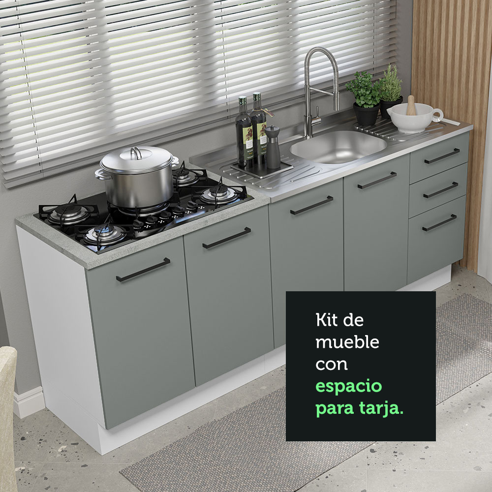 Cocina Integral Completa Modular Madesa Agata Con Pia 200cm BG
