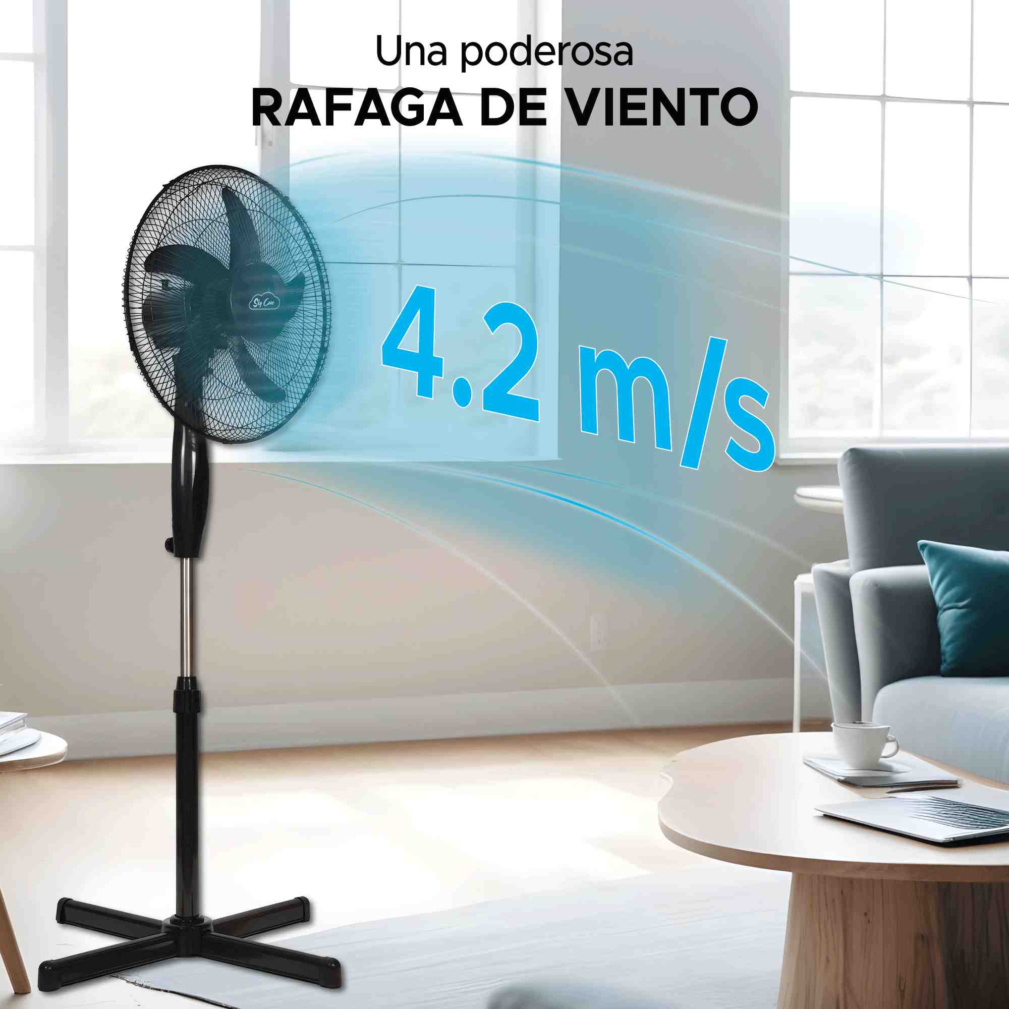 Set 2 Ventiladores De Pedestal Sky Care 16'' Negro