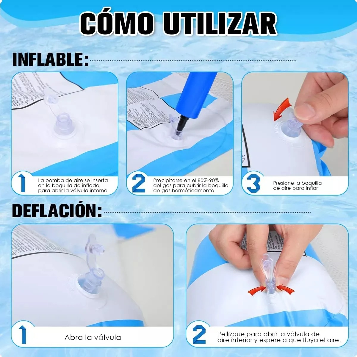 Hamaca Acuática Rosa Y Azul Claro, Sofá Inflable 4 En 1,