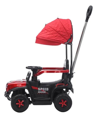 Carrito Montable Sombrilla Push Car Luces Y Sonido Niño Color Rojo