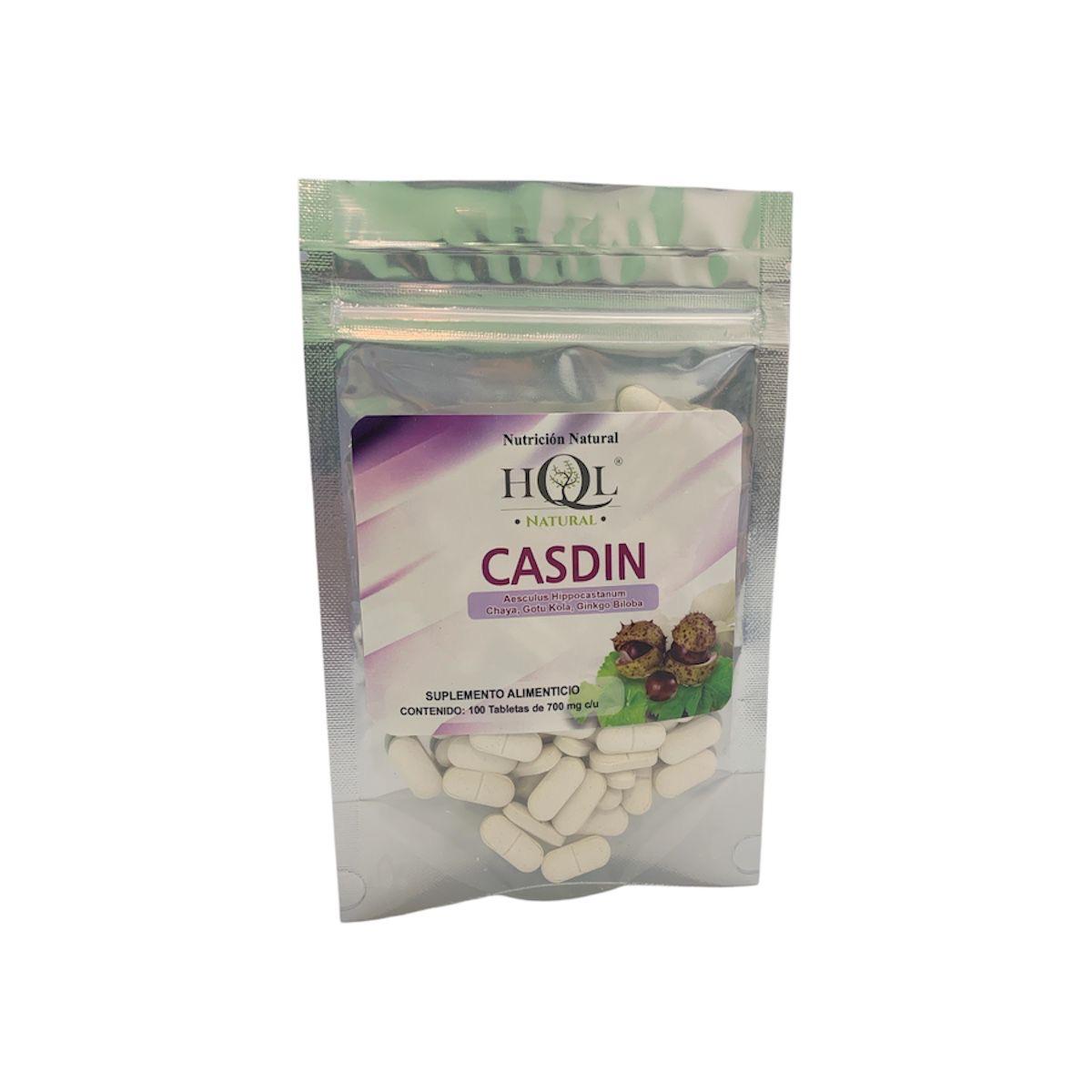 CASDIN Castaño de Indias, Chaya, Gotu Kola, Ginkgo Biloba 100 tabs 700 mg  HQL.