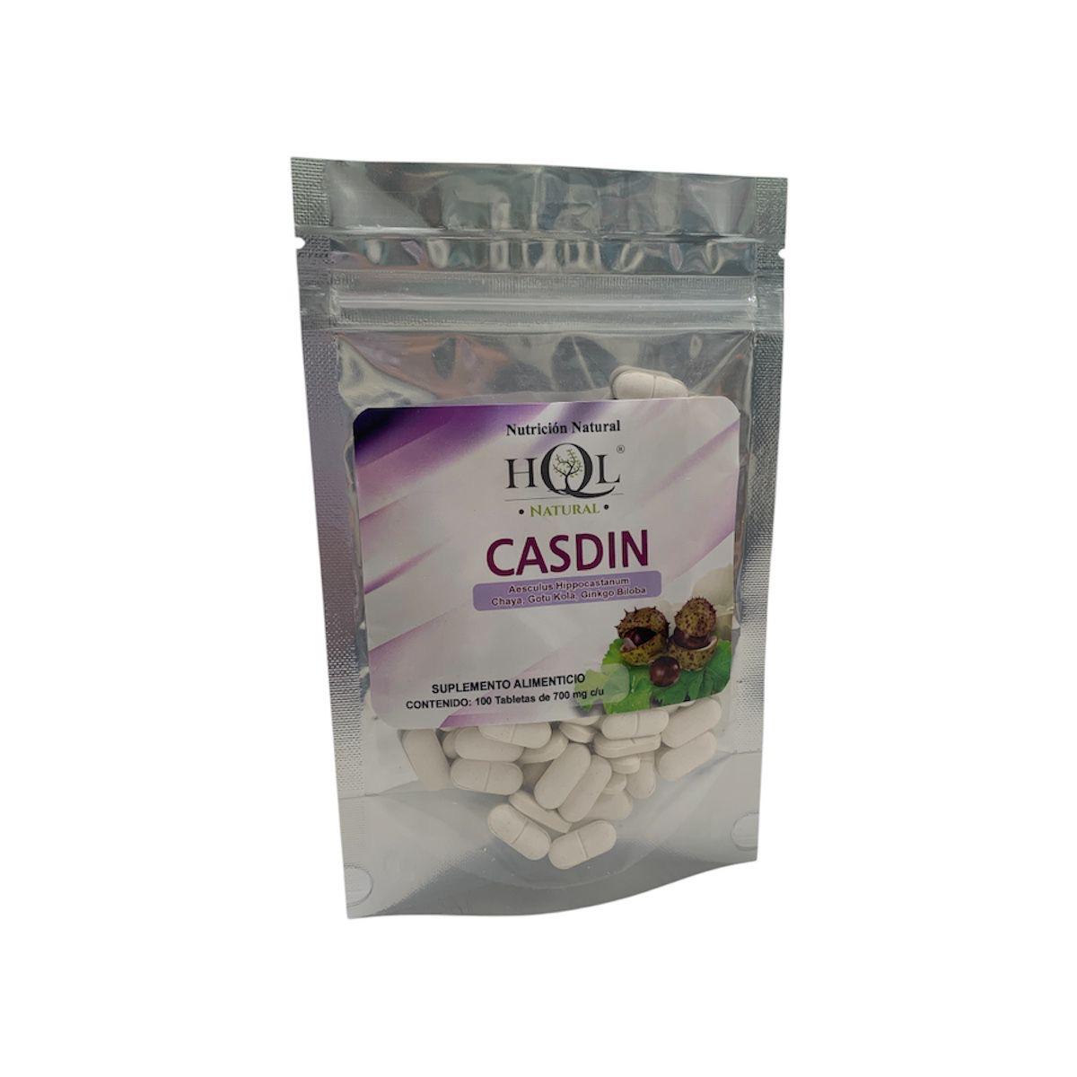 CASDIN Castaño de Indias, Chaya, Gotu Kola, Ginkgo Biloba 100 tabs 700 mg  HQL.
