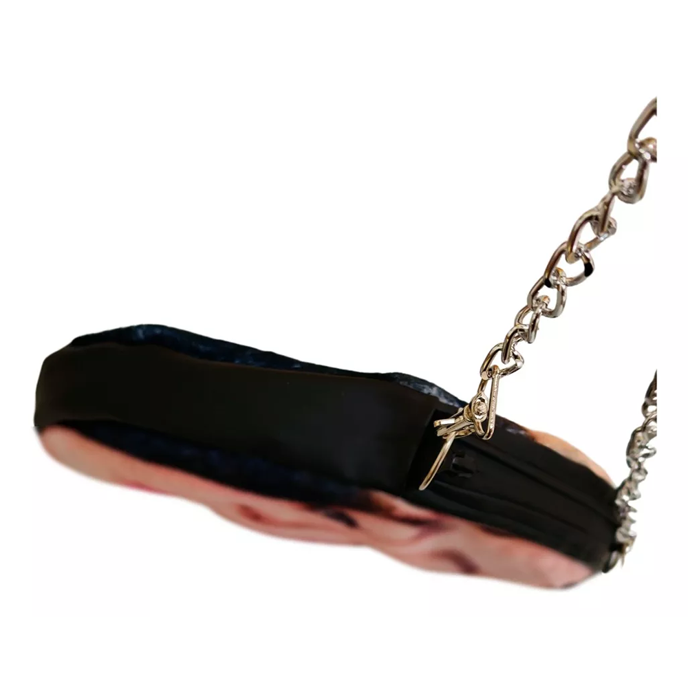 Bolso crossbody Luis Mii I el sol, Correa Tipo Cadena I Peluche I interior vinipiel I Cadena Metálica I cualquier ocasión I Regalo