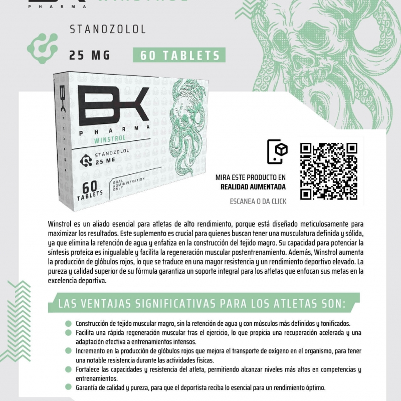 Winstrol BK Pharma Stanozolol Oral 25mg Masa Magra y Definición Total