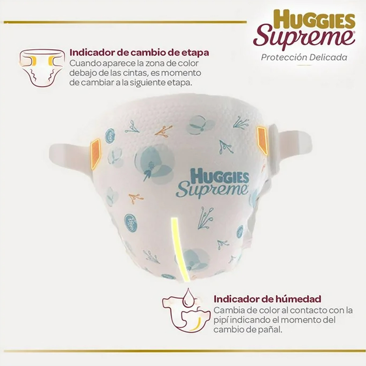 Pañales Huggies Supreme Etapa 2 Unisex 90 Pañales