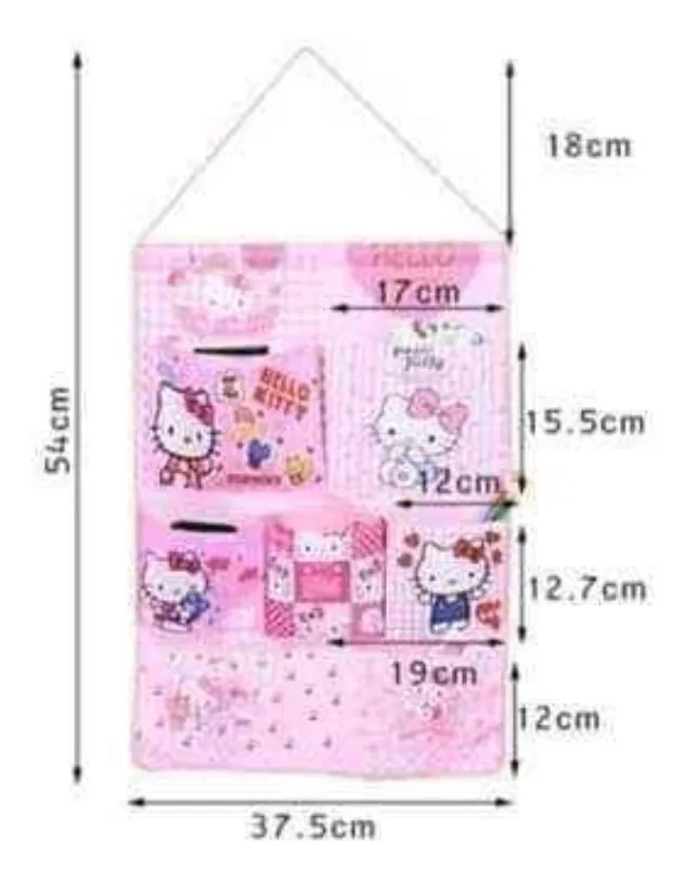 Organizador De Pared Para Colgar Con 7 Bolsillos,hello Kitty Candy