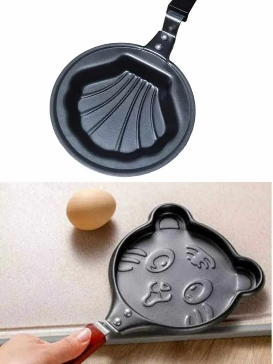 Pack De 2 Mini Sarten De Teflon De Figuras, Disenos Varios, almeja y tigre