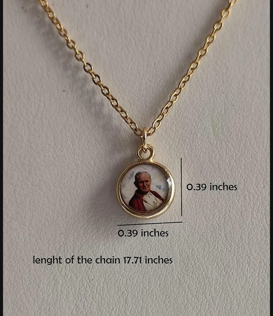 Collar Virgen De Guadalupe Y Juan Pablo Ii,medalla Virgen 