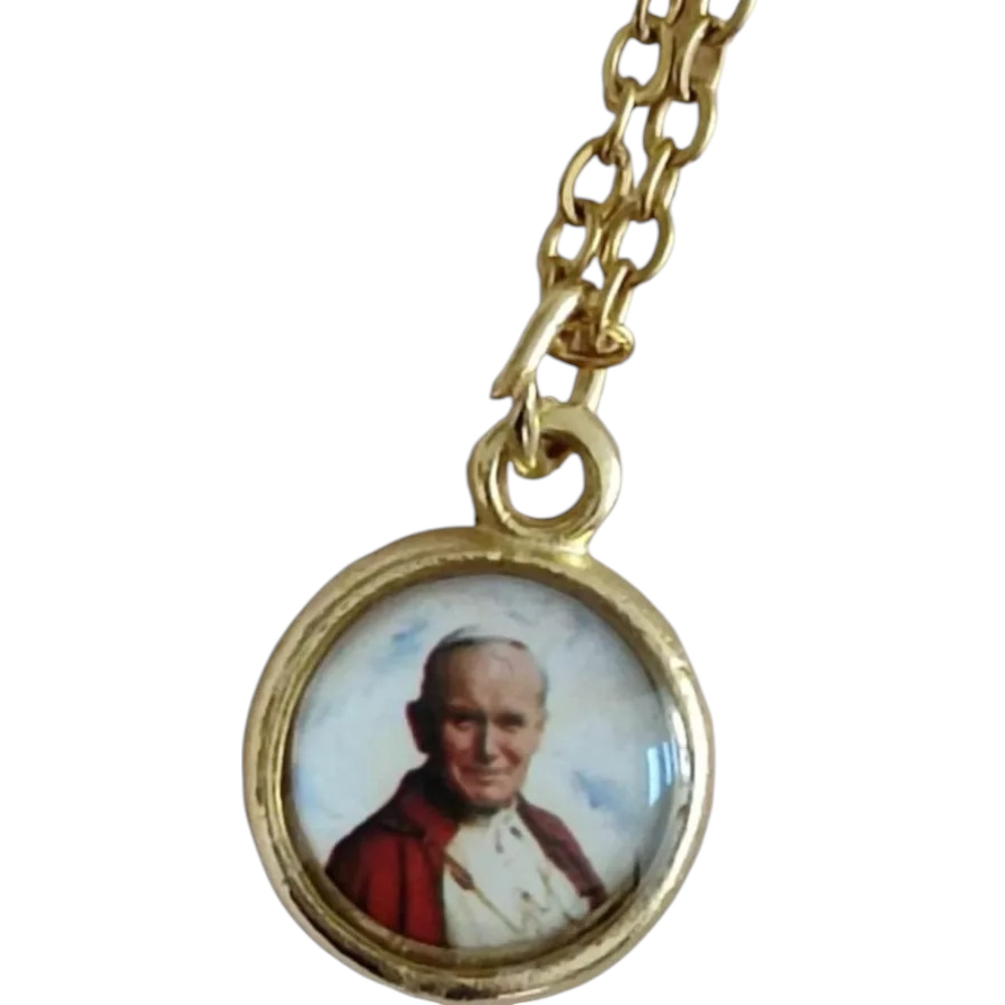 Collar Virgen De Guadalupe Y Juan Pablo Ii,medalla Virgen 