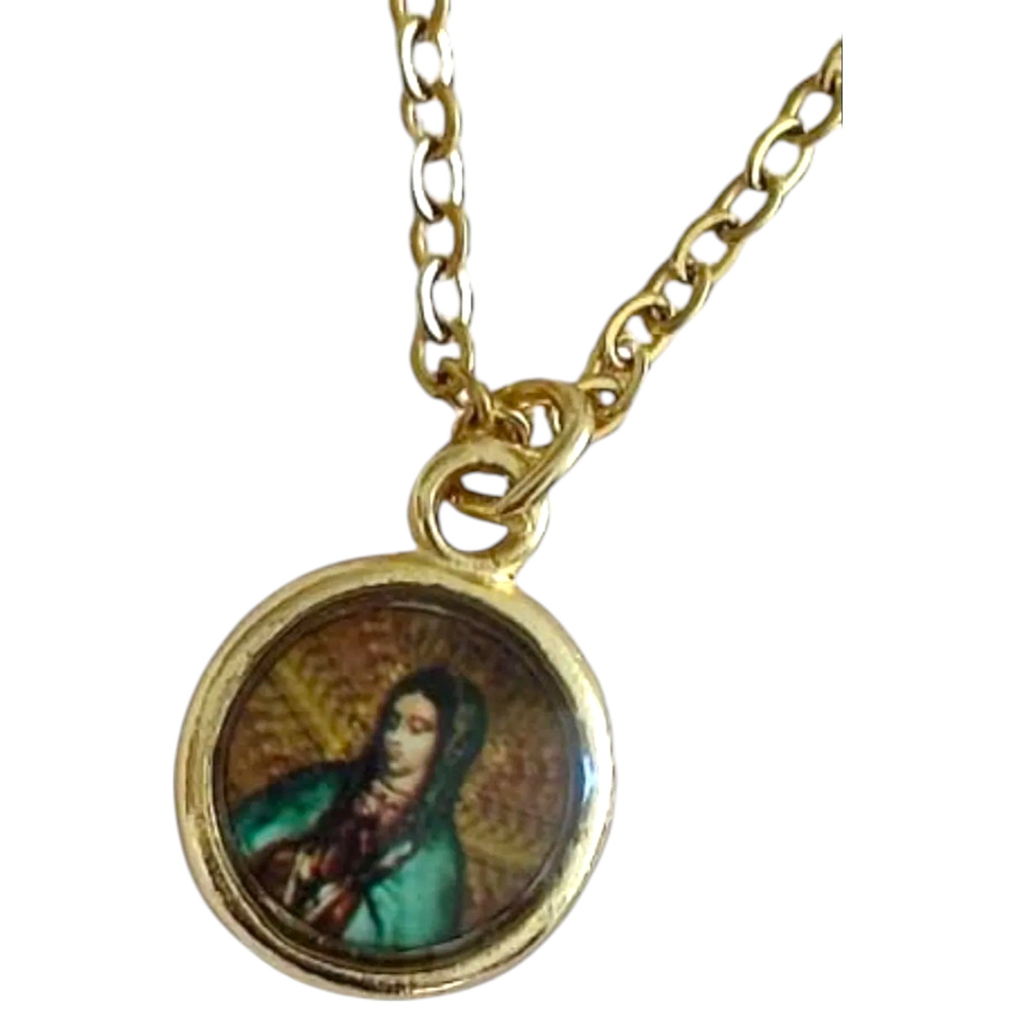 Collar Virgen De Guadalupe Y Juan Pablo Ii,medalla Virgen 